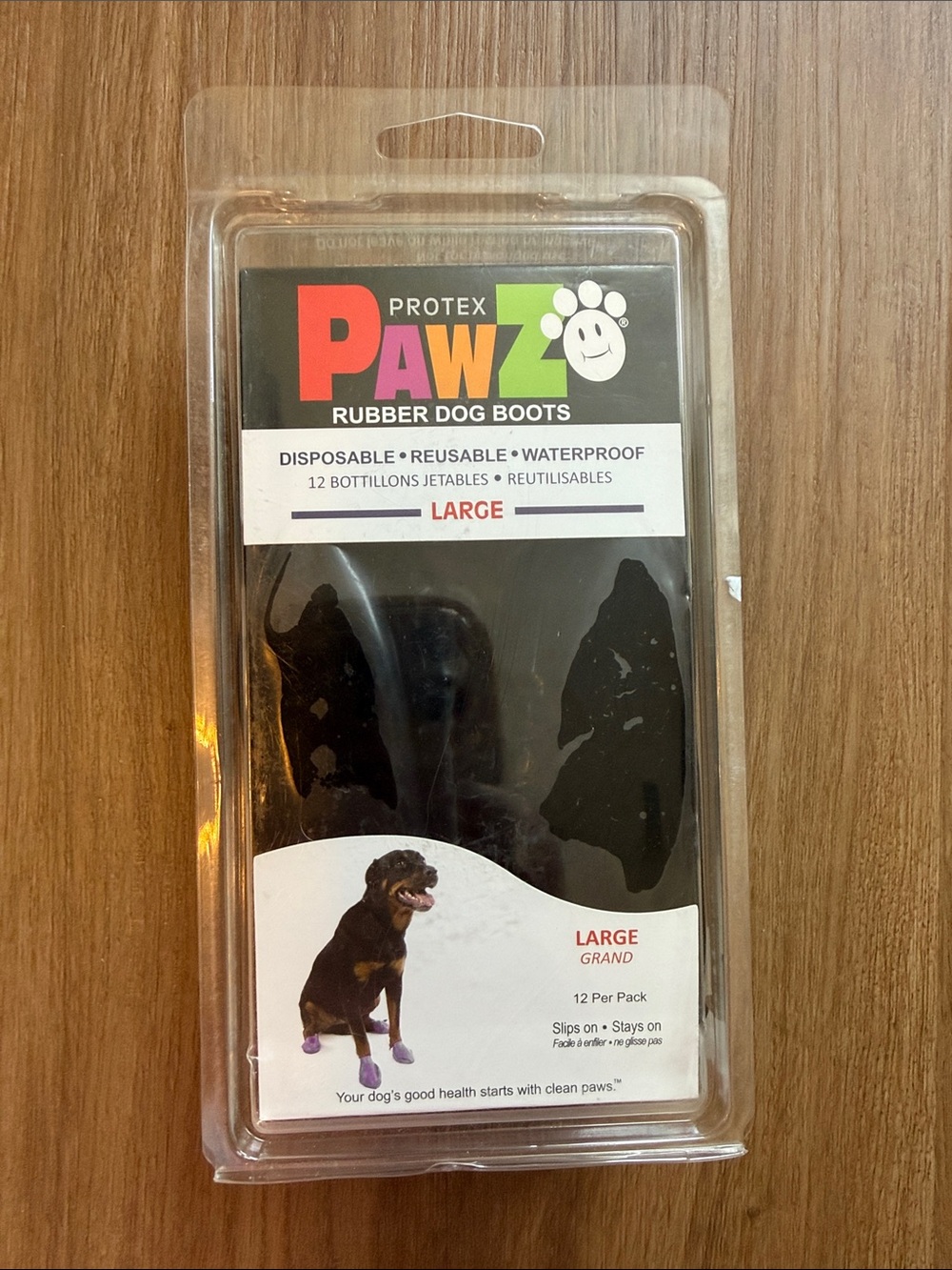 PAWZ protect rubber waterproof dog boots large reusable black 12
